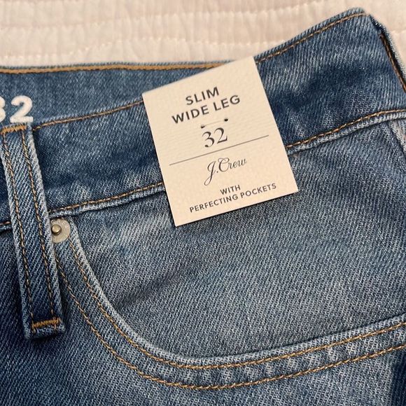 J Crew slim wide-leg jean in Medium Indigo Patchwork wash- 32 - Picture 3 of 5